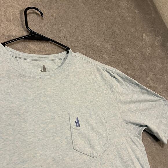 johnnie-O Shirt Mens Medium Heathered Blue Dale Pocket Tee Short Sleeve JMST2870 - Picture 2 of 8